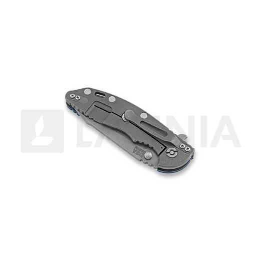 Couteau pliant Hinderer XM-18 3.5 Fatty Harpoon Tanto, working finish, bleu