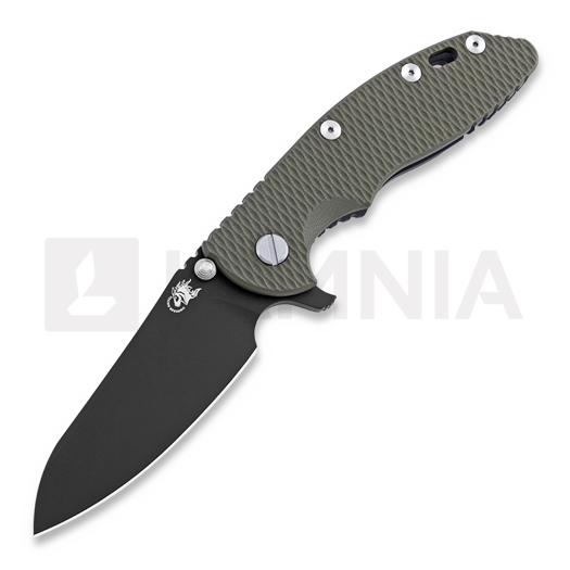 Hinderer XM-18 3.5 Gen4 Sheepsfoot DLC foldekniv, olivengrønn