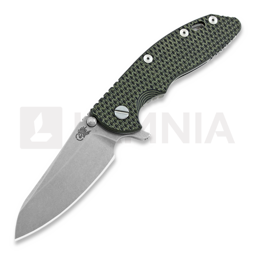 Hinderer XM-18 3.5 Gen5 Sheepsfoot foldekniv, stonewashed, od green/black