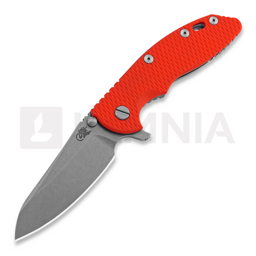 Hinderer XM-18 3.5 Gen5 Sheepsfoot sulankstomas peilis, stonewashed, oranžinėnge