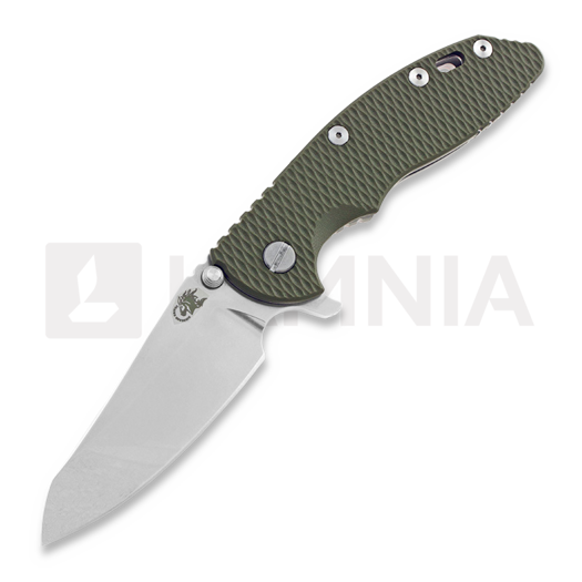 Hinderer XM-18 3.5 Gen6 Sheepsfoot fällkniv, stonewash, od green