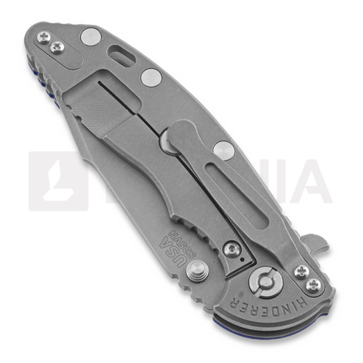 Hinderer XM-18 3,5" Harpoon Spanto WF sulankstomas peilis, mėlyna, mėlyna