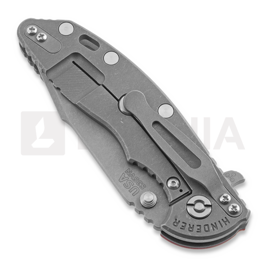 Hinderer XM-18 3,5" Harpoon Spanto k&auml;&auml;nt&ouml;veitsi, working finish, punainen