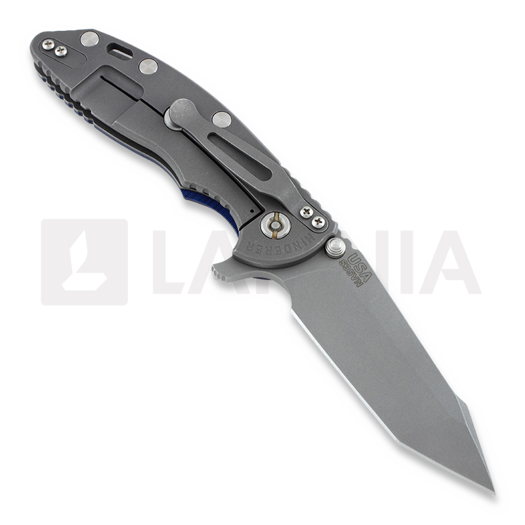 Hinderer XM-18 3,5" Harpoon Tanto Fatty sulankstomas peilis, blue/black