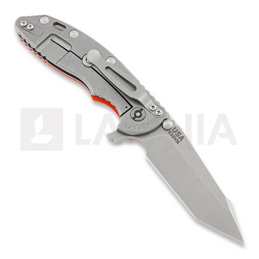Couteau pliant Hinderer XM-18 3,5" Harpoon Tanto Fatty, orange