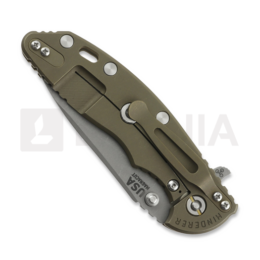 Hinderer XM-18 3.5 Magnacut Skinny Slicer Tri-Way Battle Bronze, Trnslct G-10