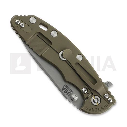 Hinderer XM-18 3.5 Magnacut Skinny Slicer Tri-Way Battle Bronze, Trnslct G-10