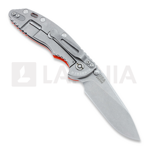 Hinderer XM-18 3,5" Non-flipper Slicer sulankstomas peilis, oranžinėnge
