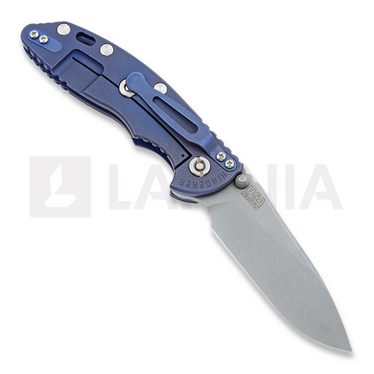 Hinderer XM-18 3,5" Non-flipper Slicer WF k&auml;&auml;nt&ouml;veitsi, blue/Ti blue