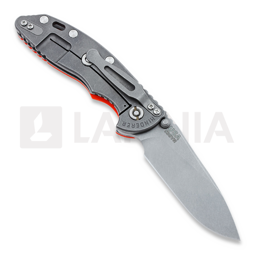 Hinderer XM-18 3,5" Non-flipper Slicer WF k&auml;&auml;nt&ouml;veitsi, oranssi