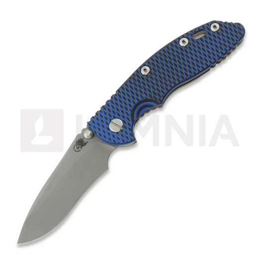 Hinderer XM-18 3.5 Recurve Magnacut Non-Flipper Working Finish Blue/Black G-10