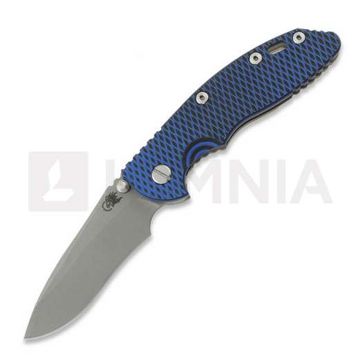 Hinderer XM-18 3.5 Recurve Magnacut Non-Flipper Working Finish Blue/Black G-10