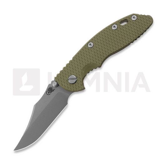 Nóż składany Hinderer XM-18 3.5 S45VN Bowie Non Flipper Tri-Way Battle Bronze OD Green G10