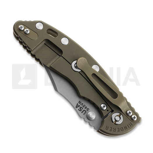 Zav&iacute;rac&iacute; nůž Hinderer XM-18 3.5 S45VN Bowie Non Flipper Tri-Way Battle Bronze OD Green G10
