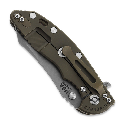 Hinderer XM-18 3.5 S45VN Skinner Tri-Way Battle Bronze OD Green G10 folding knife