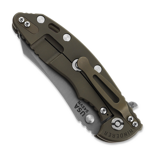 Hinderer XM-18 3.5 S45VN Skinner Tri-Way Battle Bronze Red G10 sulankstomas peilis