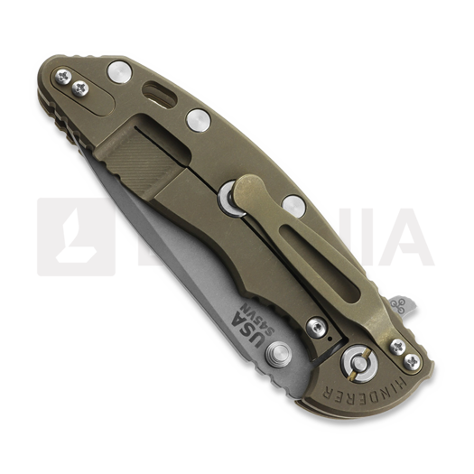 Hinderer XM-18 3.5 S45VN Spanto Tri-Way Battle Bronze OD Green G10 sulankstomas peilis