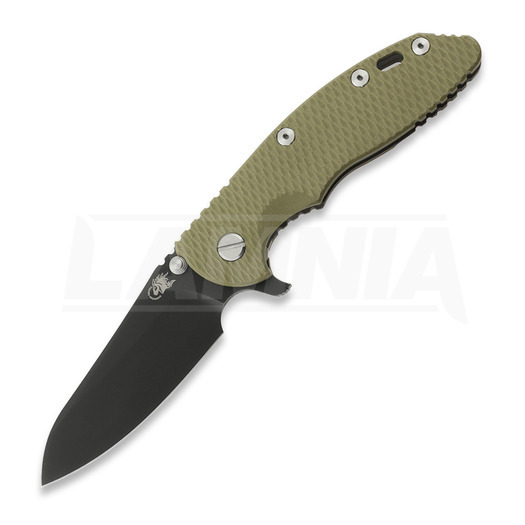 Hinderer XM-18 3.5 Sheepsfoot 접이식 나이프, S45VN Battle Black, Olive Green