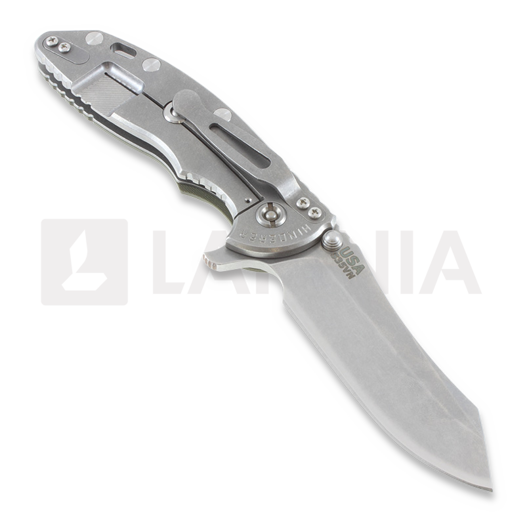 Hinderer XM-18 3,5" Skinner sulankstomas peilis, žalia