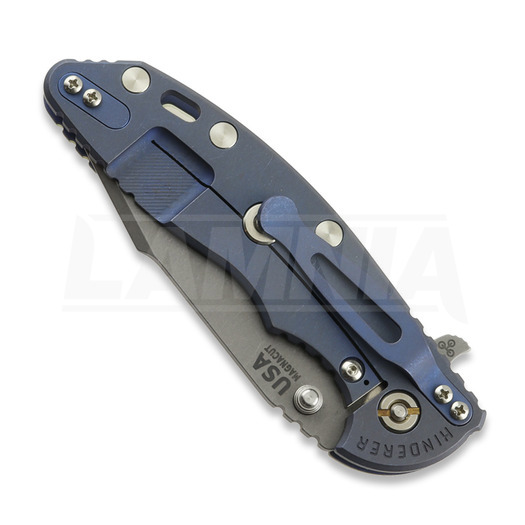 Hinderer XM-18 3.5 Skinny Harpoon Spanto foldekniv, Magnacut, Battle Blue, bl&aring;