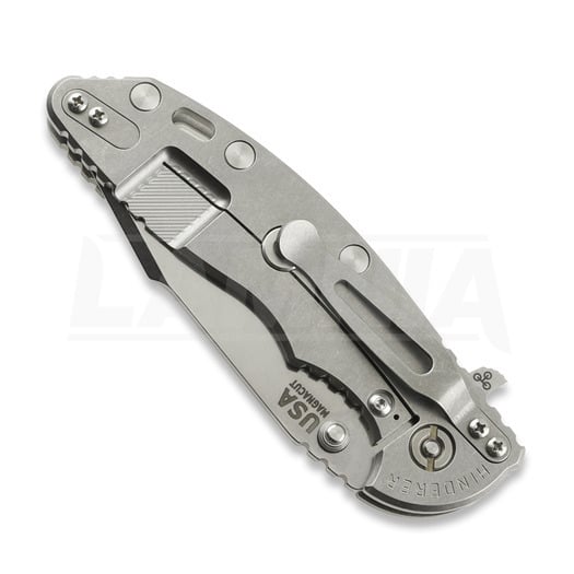 Hinderer XM-18 3.5 Skinny Harpoon Spanto folding knife, Magnacut, Stonewash, red