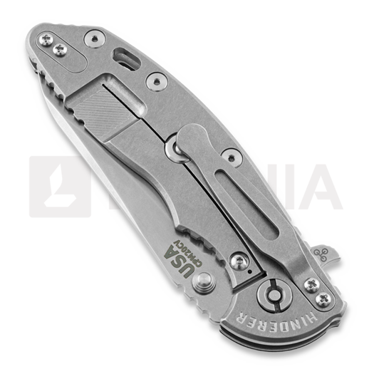 Couteau pliant Hinderer XM-18 3.5 Skinny Sheepsfoot, stonewash, noir