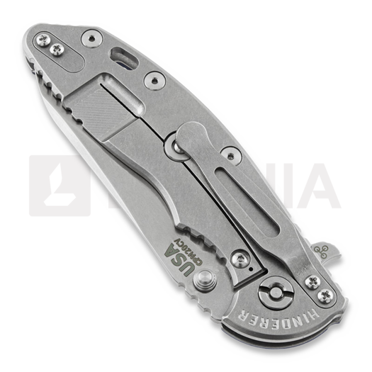 Hinderer XM-18 3.5 Skinny Sheepsfoot sulankstomas peilis, stonewash, mėlyna