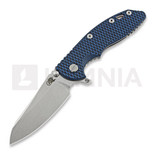 Hinderer XM-18 3.5 Skinny Sheepsfoot összecsukható kés, stonewash, blue/black