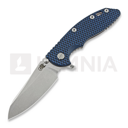 Couteau pliant Hinderer XM-18 3.5 Skinny Sheepsfoot, stonewash, blue/black