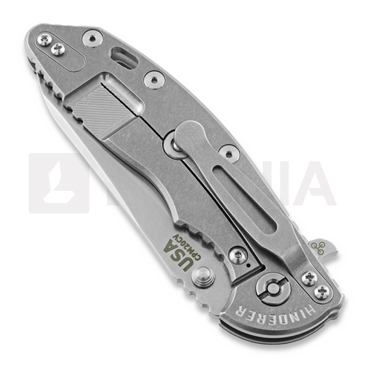 Hinderer XM-18 3.5 Skinny Sheepsfoot sulankstomas peilis, stonewash, fde