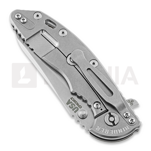 Hinderer XM-18 3.5 Skinny Sheepsfoot sulankstomas peilis, stonewash, žalia