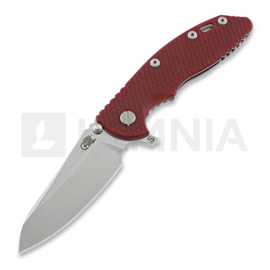 Hinderer XM-18 3.5 Skinny Sheepsfoot kääntöveitsi, stonewash, punainen
