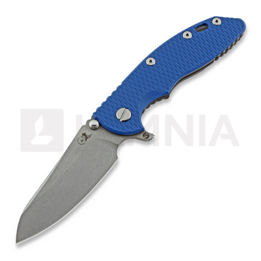Couteau pliant Hinderer XM-18 3.5 Skinny Sheepsfoot, working finish, bleu