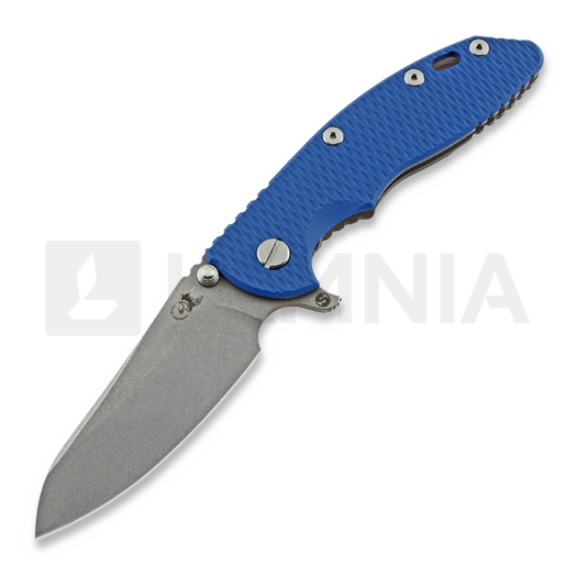 Hinderer XM-18 3.5 Skinny Sheepsfoot sulankstomas peilis, working finish, mėlyna