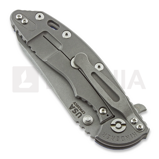 Hinderer XM-18 3.5 Skinny Sheepsfoot sulankstomas peilis, working finish, mėlyna