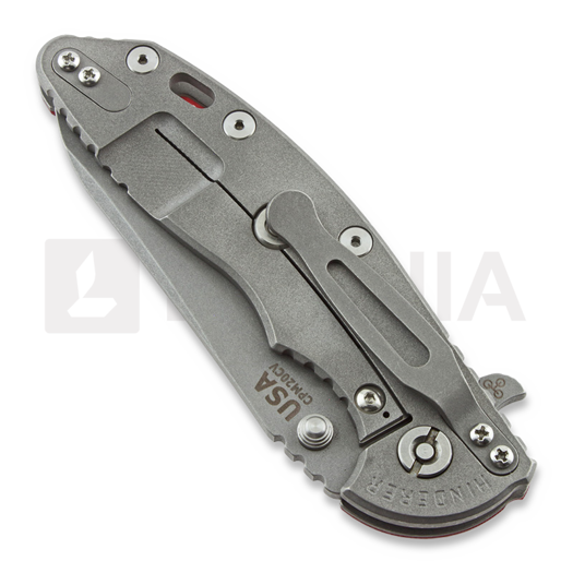 Hinderer XM-18 3.5 Skinny Sheepsfoot sulankstomas peilis, working finish, raudona
