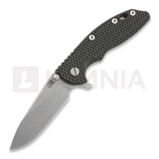 Hinderer XM-18 3,5" Slicer folding knife, black/green G10/Ti bronze