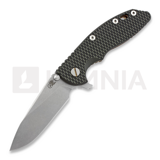 Hinderer XM-18 3,5" Slicer 折叠刀, black/green G10/Ti bronze