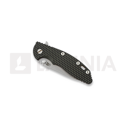 Hinderer XM-18 3,5" Slicer sulankstomas peilis, black/green G10/Ti bronze