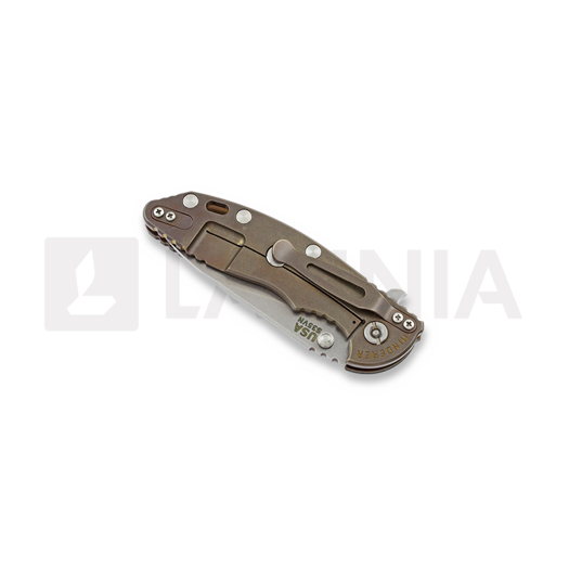 Hinderer XM-18 3,5" Slicer sulankstomas peilis, black/green G10/Ti bronze