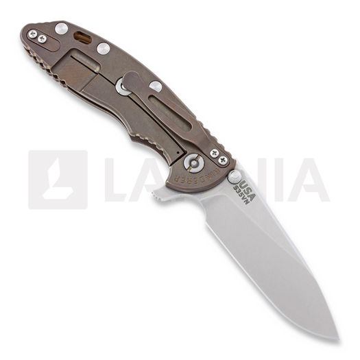 Hinderer XM-18 3,5" Slicer sulankstomas peilis, FDE G-10/Ti bronze