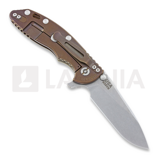 Hinderer XM-18 3,5" Slicer sulankstomas peilis, Sand G-10/Ti bronze