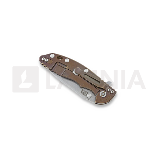 Hinderer XM-18 3,5" Slicer sulankstomas peilis, Sand G-10/Ti bronze