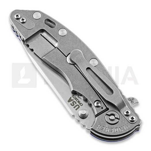 Hinderer XM-18 3.5 Slicer k&auml;&auml;nt&ouml;veitsi, stonewash, sininen