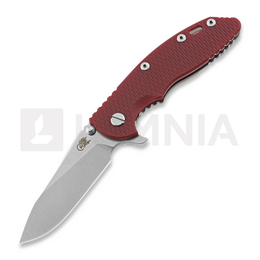 Hinderer XM-18 3.5 Slicer kääntöveitsi, stonewash, punainen