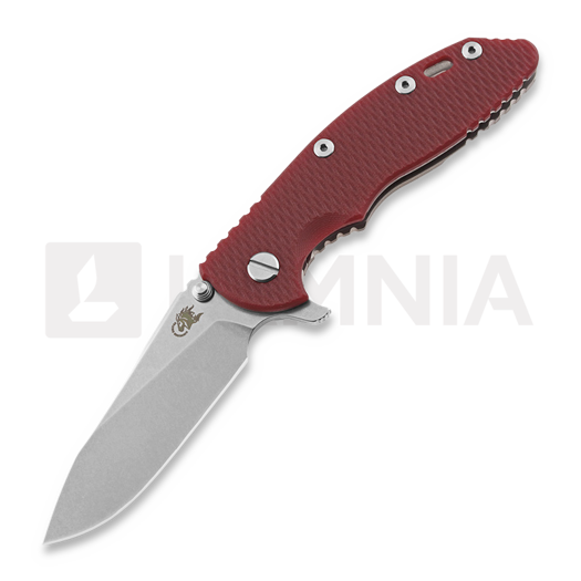 Hinderer XM-18 3.5 Slicer kääntöveitsi, stonewash, punainen