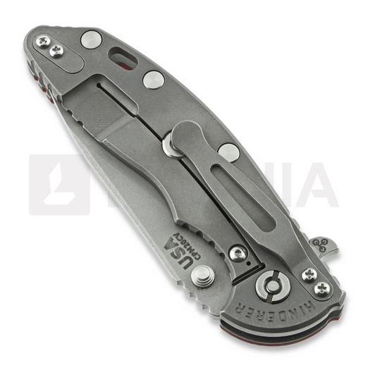 Coltello pieghevole Hinderer XM-18 3.5 Slicer, working finish, rosso