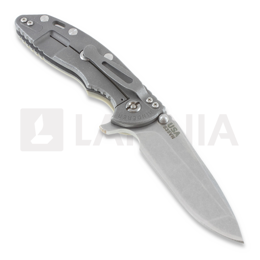 Hinderer XM-18 3,5" Spanto sulankstomas peilis, grey/Ti battle finish