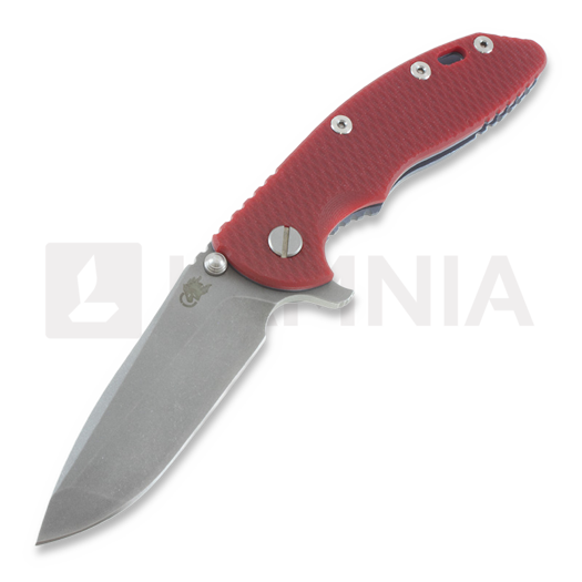 Hinderer XM-18 3,5" Spanto folding knife, maroon/Ti battle blue