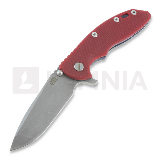 Hinderer XM-18 3,5" Spanto סכין מתקפלת, maroon/Ti battle blue